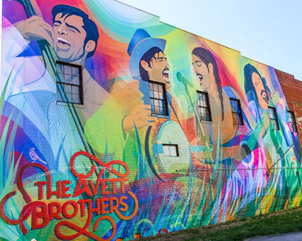 Avett Brothers Mural in Downtown Concord Avett Brothers Mural in Downtown Concord